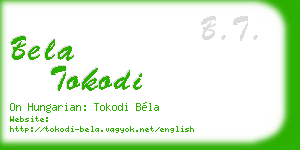 bela tokodi business card
