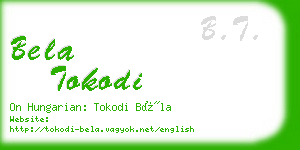 bela tokodi business card